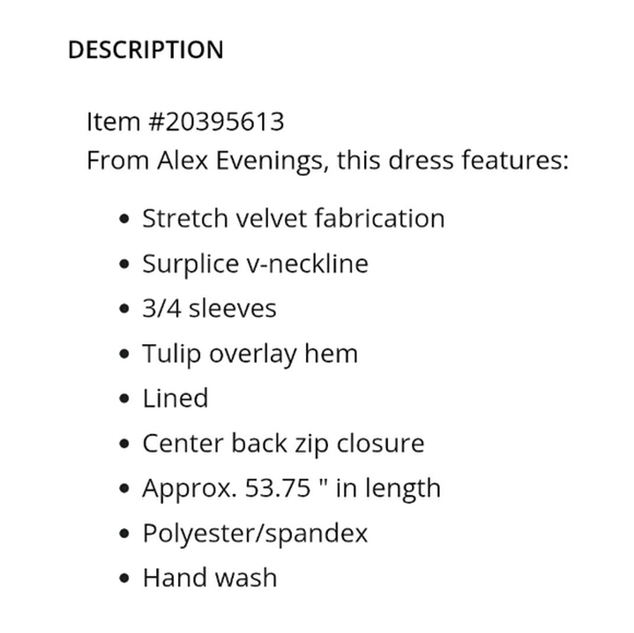 ALEX EVENINGS Velvet Evening Gown Sz 10 - Picture 7 of 8